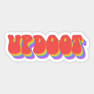 Slang: updoot (bright rainbow repeated letters) Sticker